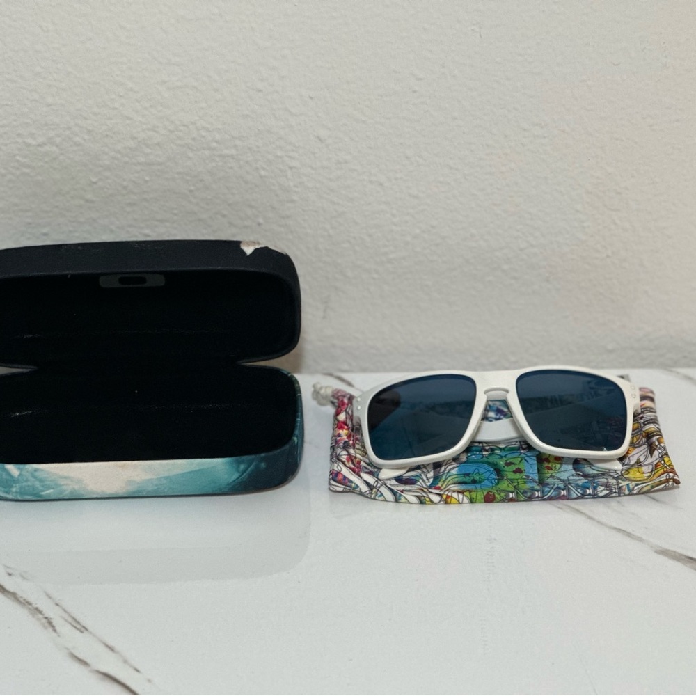 Oakley White Frame Sunglasses with Black Lenses